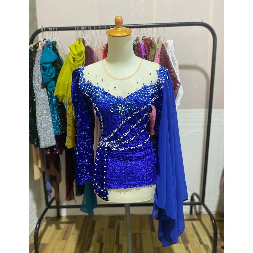 Best Seller Kebaya Bludru Squin Hiasan Pita Pinggang Dan Selendang.