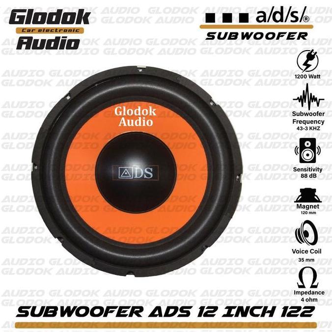 Glodok Audio Subwoofer ADS AD-122-OR 12 Inch 300W 43-3KHz Sensitivitas 88dB Coil 35mm Magnet 120mm S