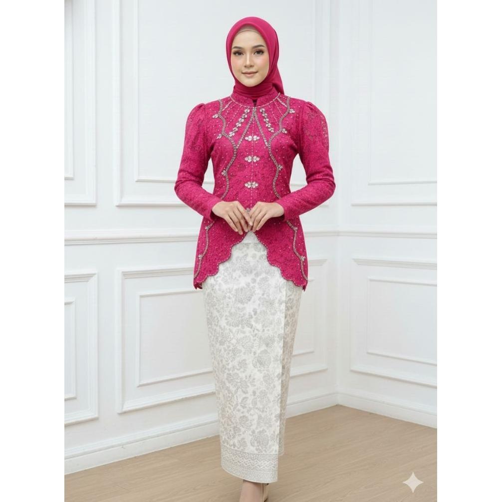 Diskon Kebaya Maryam Free Hijab Kebaya Modern Full Payet/Kebaya Wisuda/Kebaya Lamaran/Kebaya Breidma