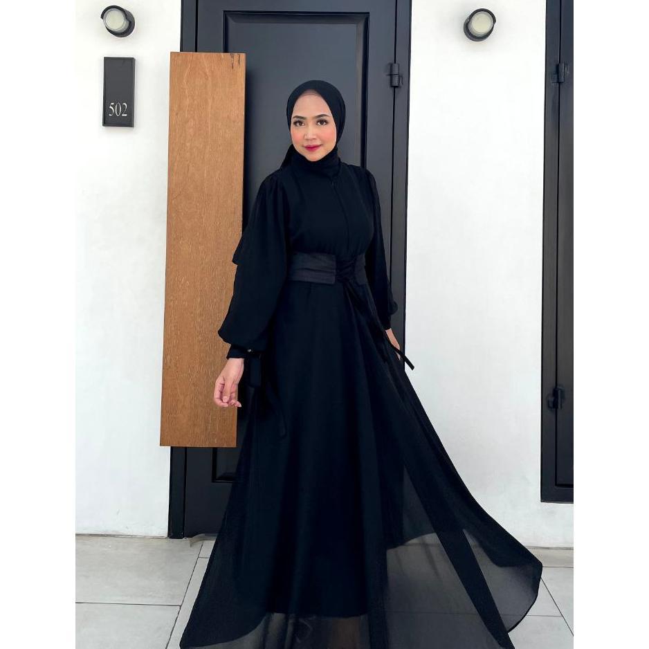 Diskon Lively Long Dress Kondangan Gamis Pesta Seragam Bridesmaid Gaun Prewedding Baju Muslim Polos 