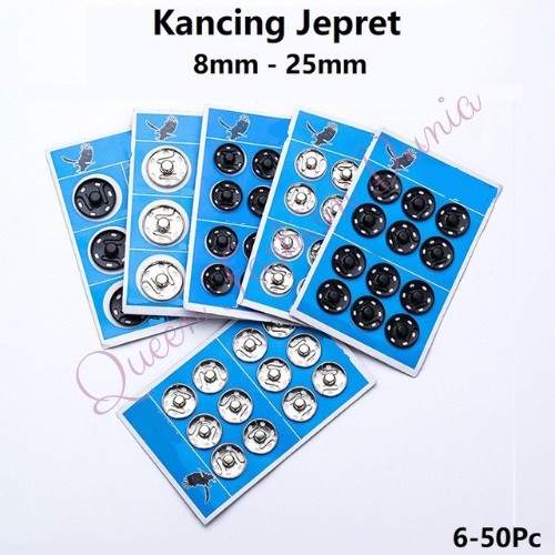 Kancing Cetet / Press Studd Uk 8mm - 25mm Harga/6-50pc