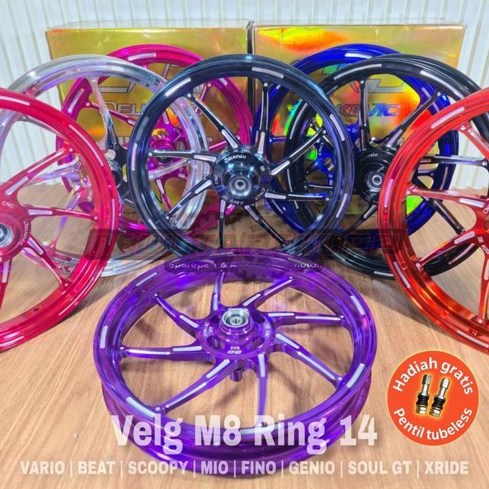 Velg Velek Pelek Racing Palang 8 Delkevic Dnd M8 M-8 185 215 Ring 14 Vario 110 125 150 Beat Karbu Fi