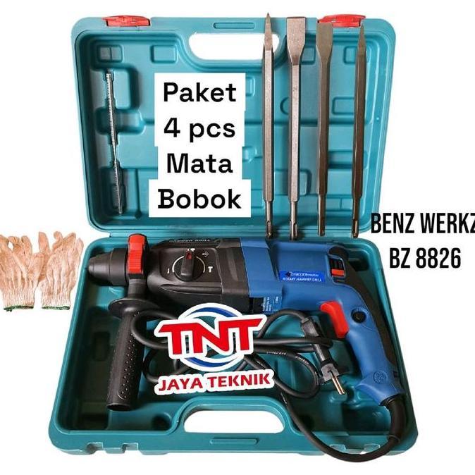 Promo Benz Werkz Bz 8826 Re Mesin Bor Bobok Beton Tembok 26Mm / Rotary Hammer Drill 26 Mm Benz Bz-88