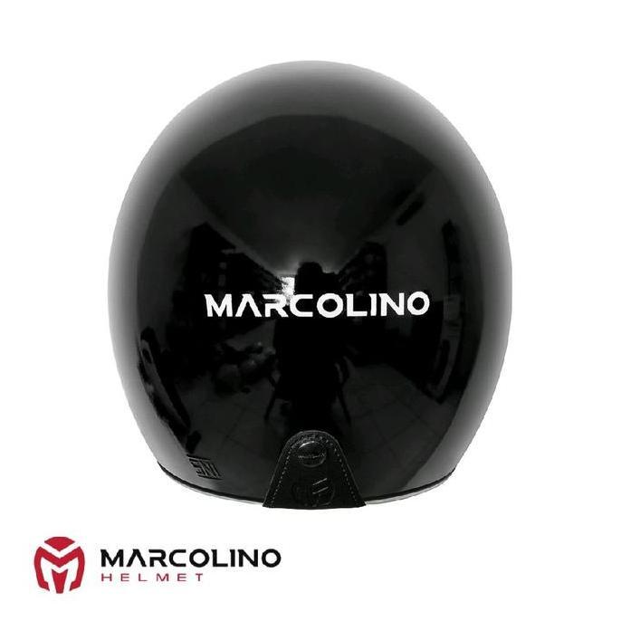 NEW [ BLACK GLOSSY WITH VISOR ] HELM BOGO COWOK CEWEK PRIA WANITA KEREN MARCOLINO GLOSSY/DOFF SNI OR