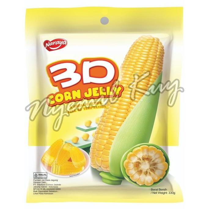 Naraya 3D Corn Jelly - Permen Jeli Bentuk Jagung - Permen Jeli Rasa Jagung - Corn Jelly Candy 330g
