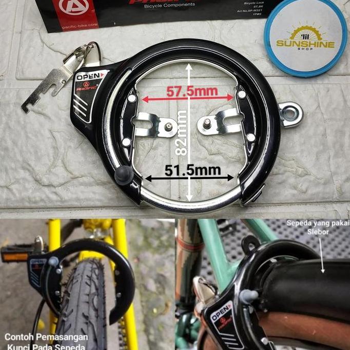 Kunci Gembok Sepeda Bicycle Lock PACIFIC M321 Seli Lipat Folding Bike CTB Mini Balap Siera
