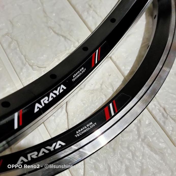 Rims Velg 16 Plus 16x1 3/8 ARAYA BT550 Lubang 28H ETRTO 349 Double Wall Brake Line Black CNC Sepeda 