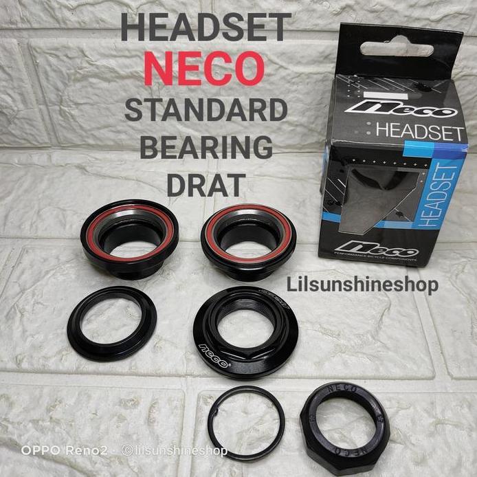 Headset Standard Bearing NECO Alloy Untuk Fork Drat Ulir 25.4mm Dengan Tiang Stem Insert 22.2mm Sepe