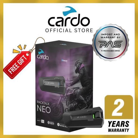 NEW CARDO PACKTALK NEO SINGLE INTERCOM HELM MOTOR MESH BLUETOOTH WATERPROOF IP67 ORI