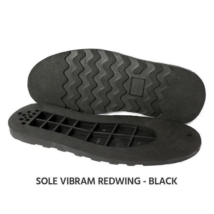 sol redwing vibram hitam dan krem karet, sol potong