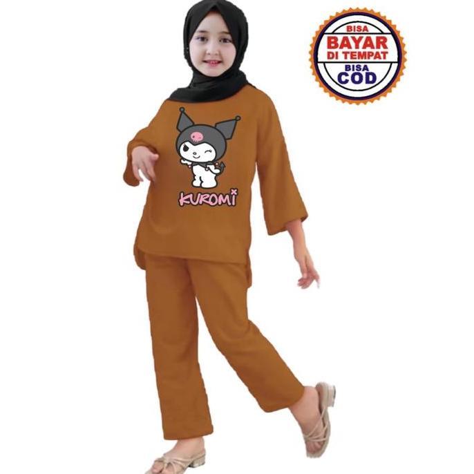 Baju Setelan Anak Kuromi / Setelan Anak Karakter Sanrio Viral / Setelan Anak Kuromi Viral