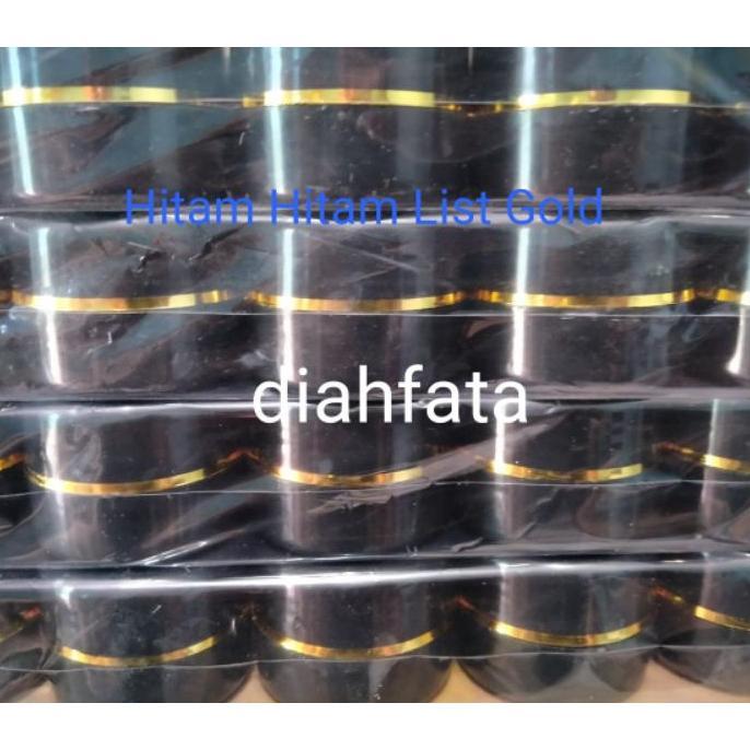 25 Pcs Pot Cream 12,5Gram Hitam Hitam List Gold