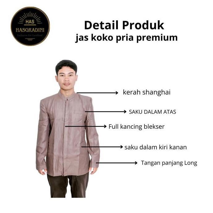 Ready stock JASKO Jas koko pria by.hasgradini terbaru busana muslim bahan katun premium Baju model i