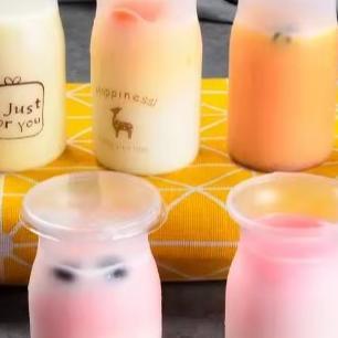 Jar Puding Jelly + Tutup (10Pcs) Cup Yogurt Cup Susu Jar Susu Puding