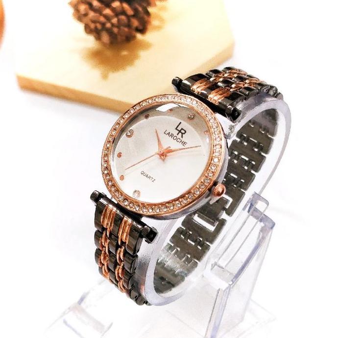 LR LAROCHE JAM TANGAN WANITA RANTAI STAINLESS STEEL Analog