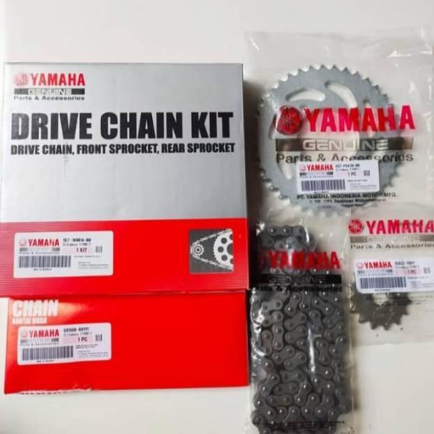 NEW GEAR SET JUPITER MX LAMA OLD 135CC RANTAI PLUS GIR DEPAN BELAKANG 1S7 ORI