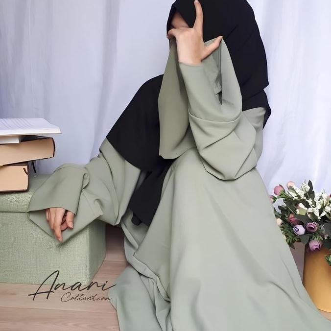 SERATIYASTIGA1 - ANARI GAMIS ABAYA WANITA KEKINIAN POLOS WOLPIS PREMIUM UKURAN S M L XL XXL / BASIC 