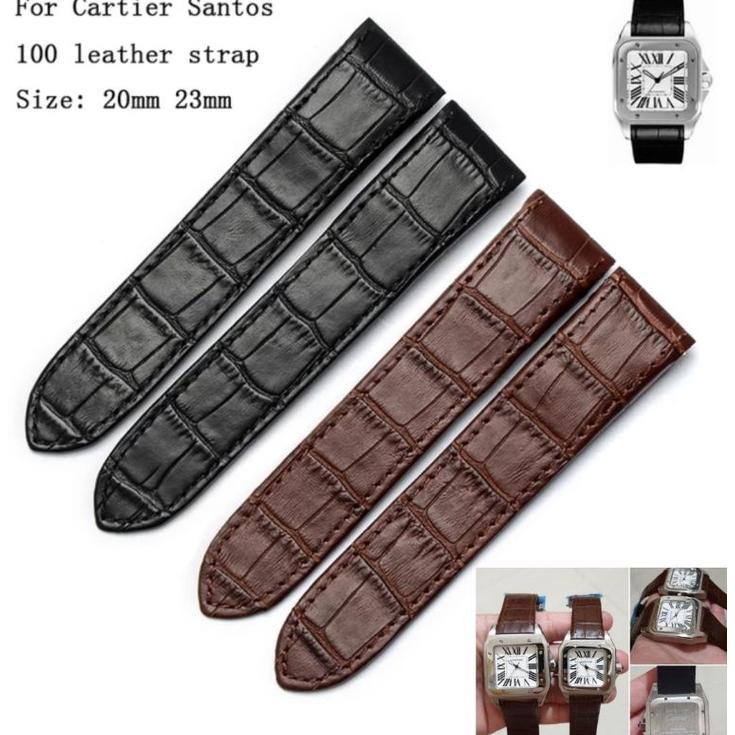 Tali Strap Jam Tangan Cartier Santos Catir Leather Kulit Super Pria Wanita