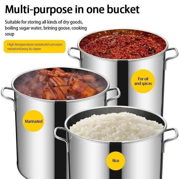 Panci stainless steel 304  panci dandang bakso stock pot tebal WS