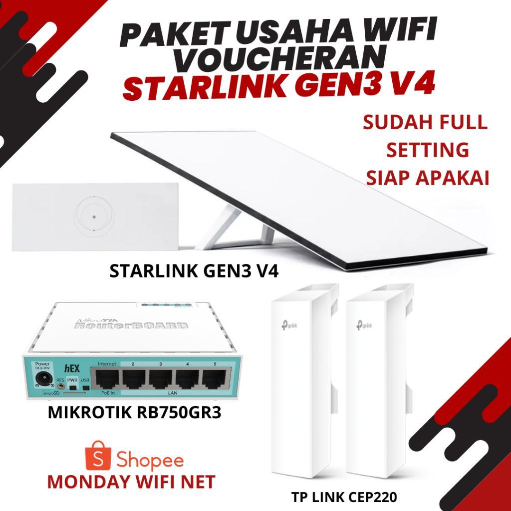 Terbaru Best Quality 100% Original Starlink Paket Usaha Hotspot Voucher Dan Rumahan Mikrotik Gr3 Tp 