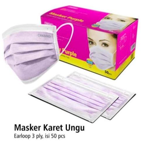 Masker Karet Ungu Onemed Box 50Pcs Masker Medis Onemed