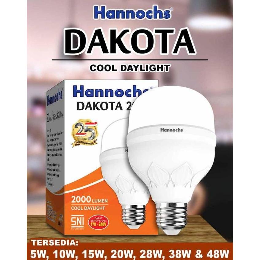 Lansungkirim- Hannochs Dakota Lampu Bohlam Led Bulb Tabung Cahaya Putih 15W 15 Watt