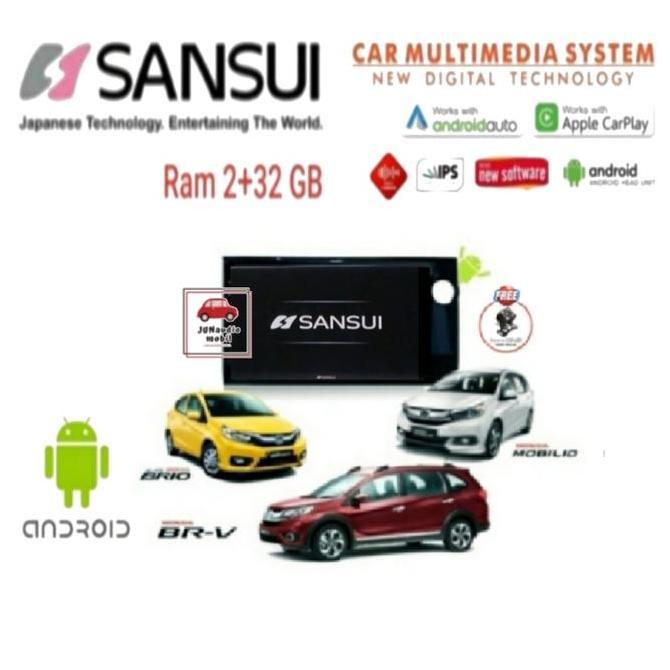 Head Unit Android Sansui 9 Inch OEM Mobilio Brio Brv + Kamera