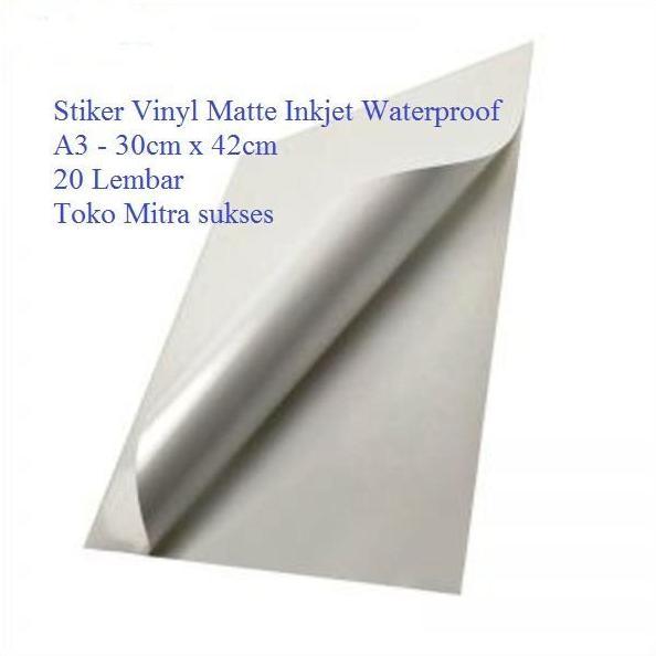 A3 Stiker Vinyl Matte Inkjet Waterproof A3
