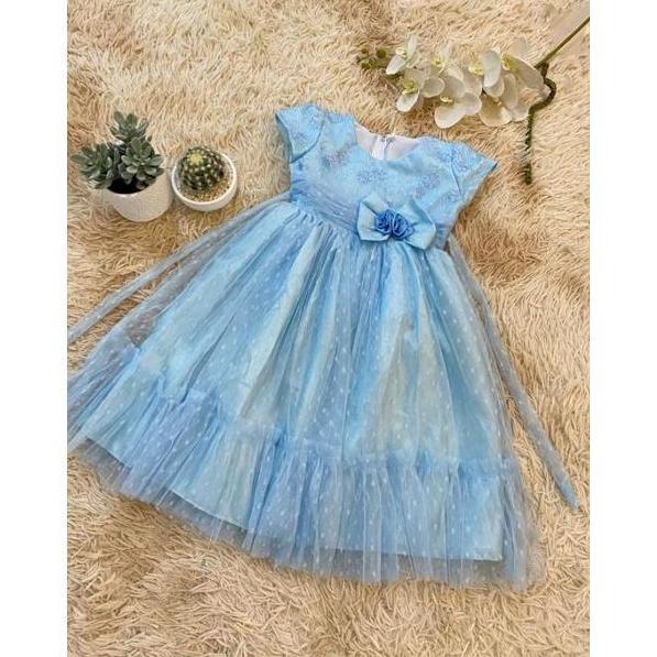 cewek Baju pesta anak Terbaru / Baju pesta dot / gaun mewah / Gaun tile Dot / TANGAN bridesmaid
