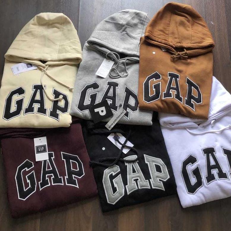 premium jaket gap - hoodie gap abu logo bordir pria wanita dewasa tebal premium distro
