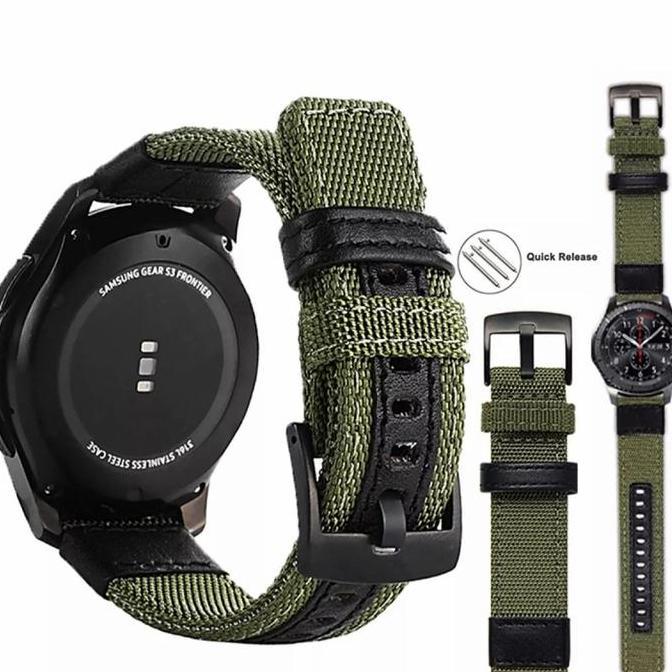 Strap Nylon Motif Kulit Leather Huawei Watch Gt 3 GT3 46mm Tali Jam