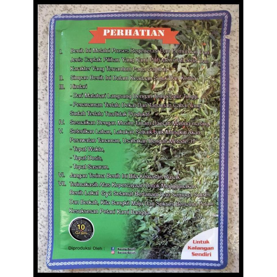 Promo / Benih Cabe Rawit Gy2 Kemasan 10 Gram Cap Bandar Seed - Bibit Cabai Rawit Ijo G Y2 - Rawit Gv