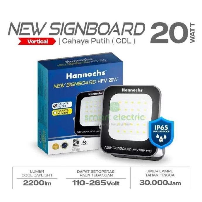 TERBARU - Hannochs Lampu Sorot LED Flood Light Signboard 20 Watt Lampu Tembak