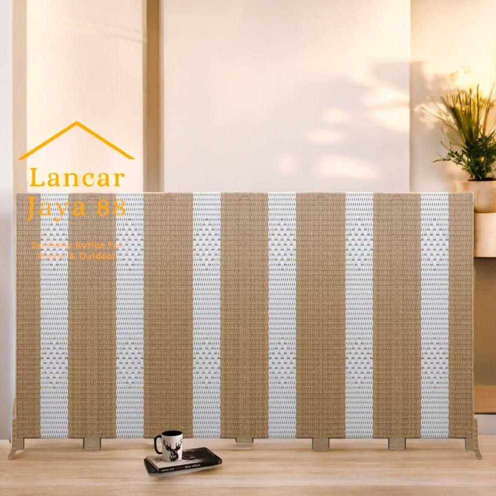 Sketsel Ruangan Rotan Sintetis 6 Panel Tinggi 170 Cm