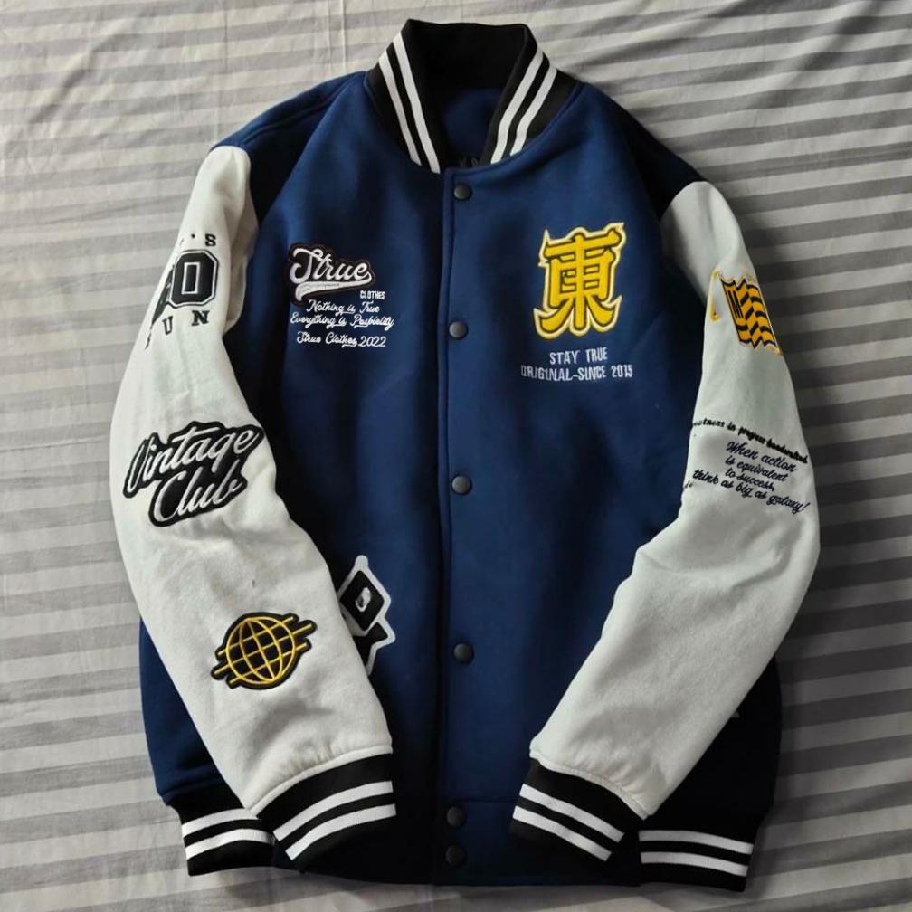 limited jaket varsity baseball full bordir - jaket bomber varsity vintage - jaket baseball pria new 