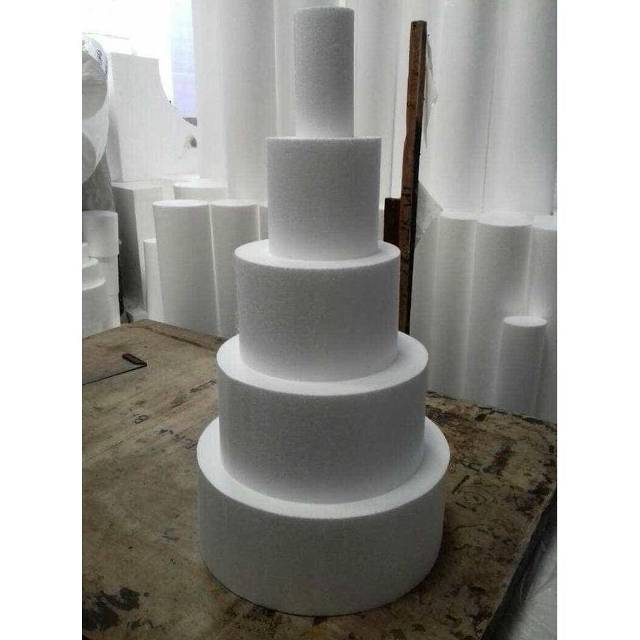 D25x18cm Gabus Styrofoam Bulat Dummy Cake