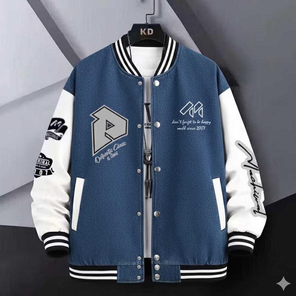 100% aman jaket varsity baseball original full sabllon d- jaket bomber varsity pria wanita original 