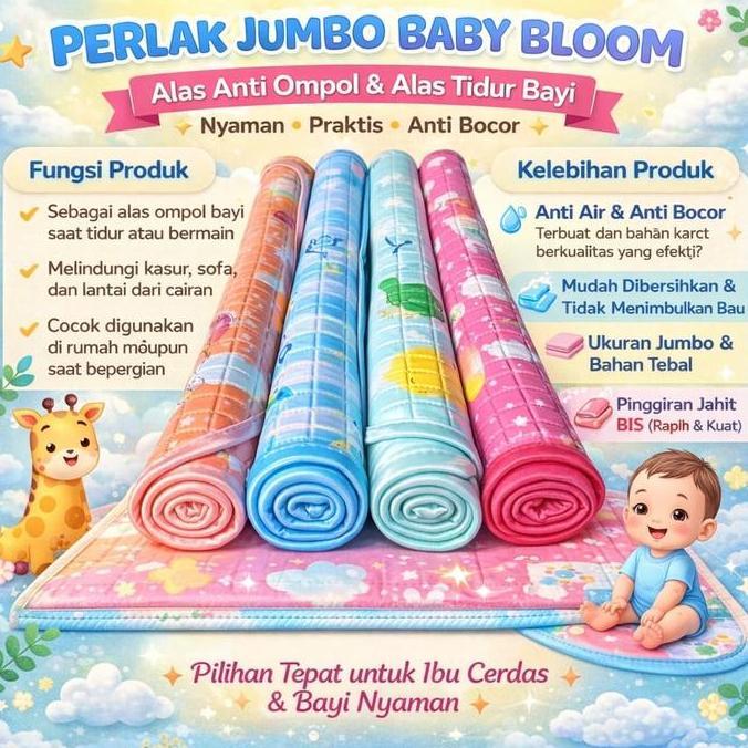 Alas Ompol Perlak Karet Jumbo Bayi Waterproof Perlak Pangku Travel 70x50 80x70 110x70 Perlak Jumbo /