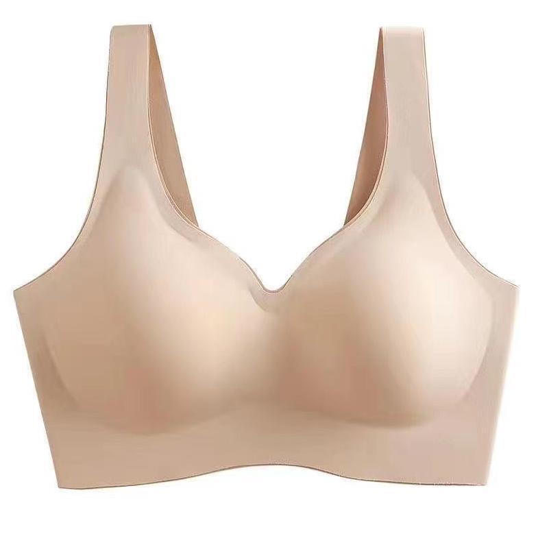 limited thai latex padded bra women seamless non-wired sexy lace vest-style bra top