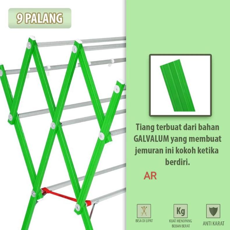 JEMURAN PAKAIAN / JEMURAN BAJU ALUMINIUM TIANG KECIL SEGI GALVALUM