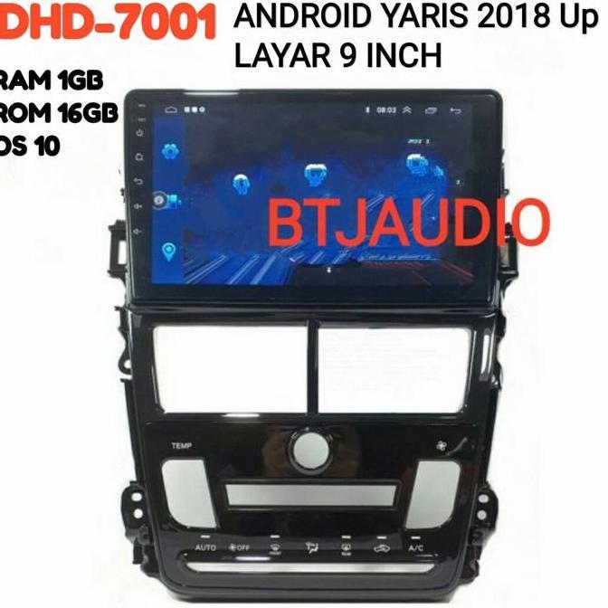 HEAD UNIT TAPE TV MOBIL ANDROID MERK ORCA SKELETON DHD UNTUK TOYOTA YARIS THN 2018 Up LAYAR 9 INCH