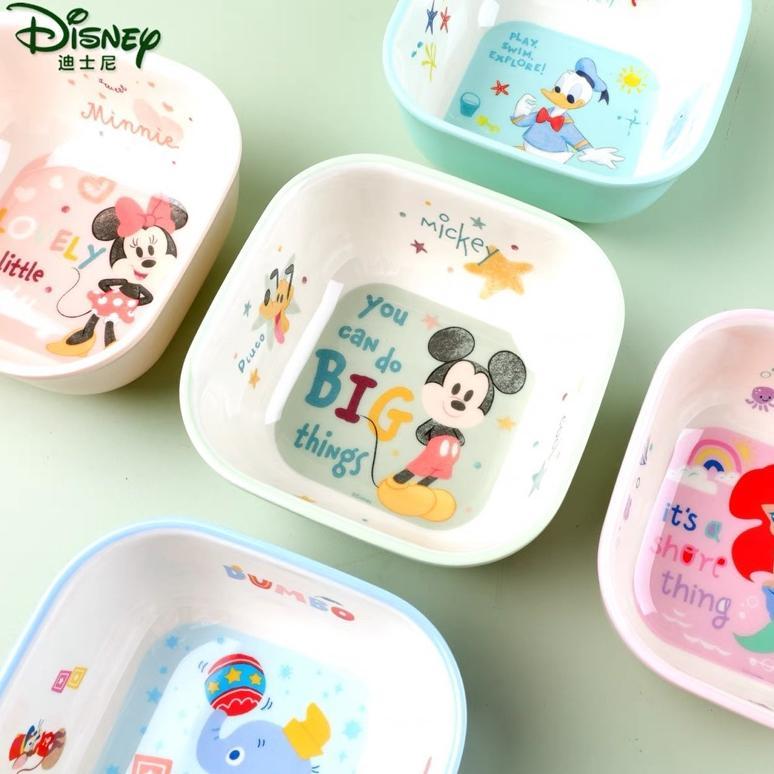 MANGKOK KOTAK SQUARE BOWL ANAK MELAMINE DISNEY ORIGINAL / Snow White Ariel Mickey Minnie Donald