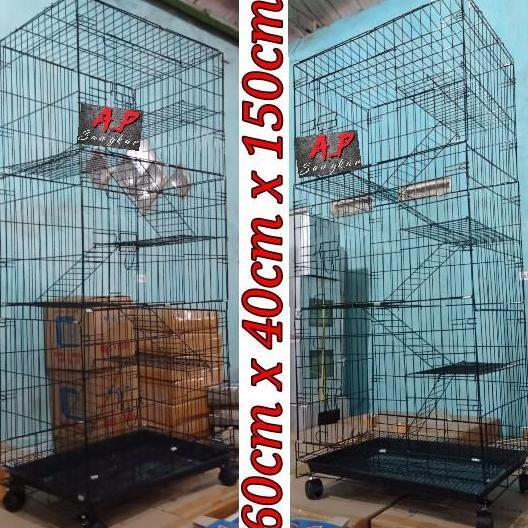 putriangkasapera - kandang kucing size l tingkat 5 / kandang kucing lipat / kandang hewan