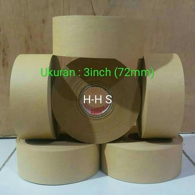Lansungkirim- Lakban Air / Gummed Tape 3Inch / 72Mm X 100M