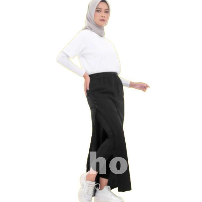 Setelan Rok Celana Senam Wanita Setelan  Olahraga Rok Celana Olahraga Panjang Hitam Muslim Baju