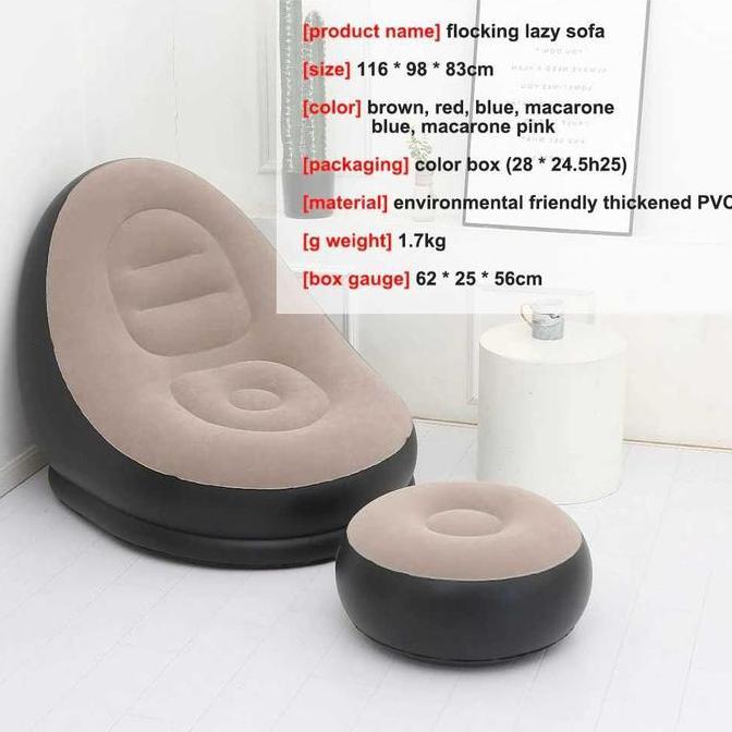 Promo Sofa Angin Santai Inflatable Dengan Sandaran Kaki Cod