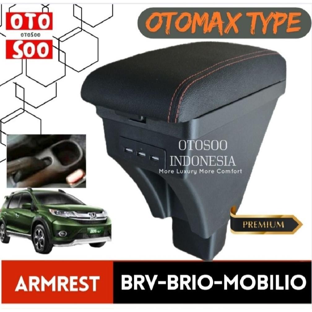 Armrest Mobilio Brio Brv Carbon Style -Console Box Usb Brv Mobili Brio-Brio Satya