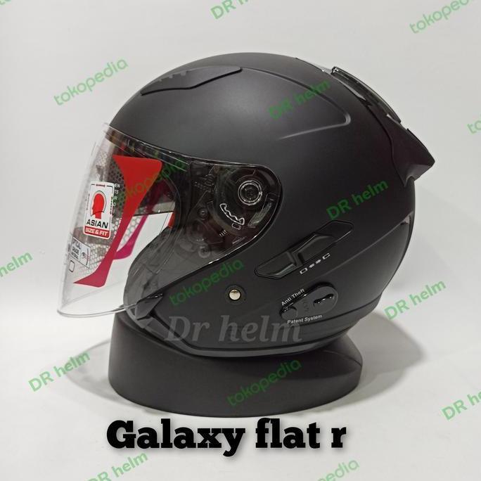 NEW HELM KYT GALAXY SLIDE BLACK DOF HITAM DOF ORI