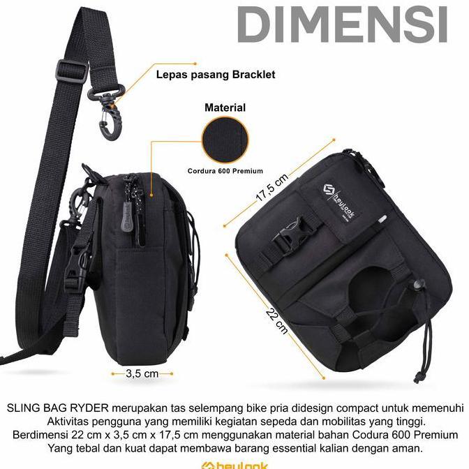 TAS SELEMPANG PRIA RYDER WAIST BAG SEPEDA BIKE HANDLEBAR HEYLOOK