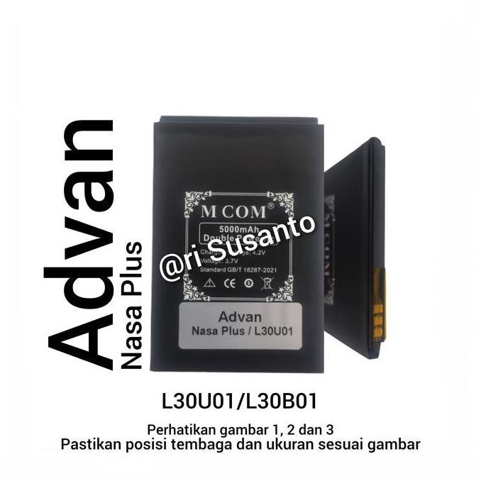 NEW BATERAI MCOM FOR ADVAN NASA PLUS L30U01 DOUBLE POWER 5000MAH ORI